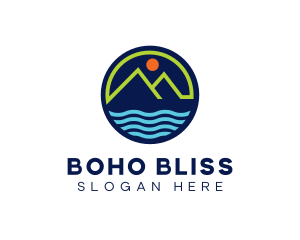 Mountain Coastal River logo design