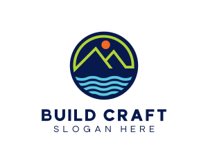 Mountain Coastal River logo design