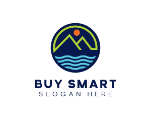 Mountain Coastal River logo design