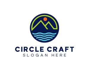 Mountain Coastal River logo design