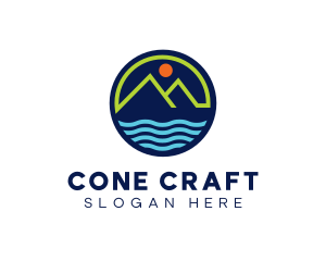 Mountain Coastal River logo design