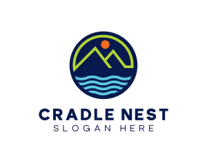 Mountain Coastal River logo design