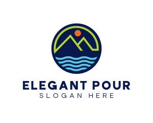 Mountain Coastal River logo design