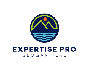 Mountain Coastal River logo design