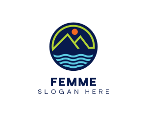 Mountain Coastal River logo design