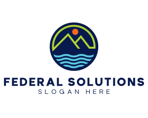 Mountain Coastal River logo design