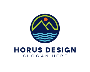 Mountain Coastal River logo design