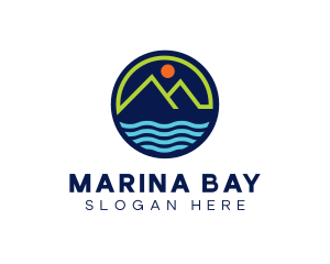 Mountain Coastal River logo design