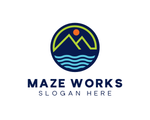 Mountain Coastal River logo design