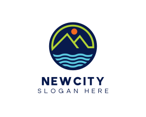 Mountain Coastal River logo design