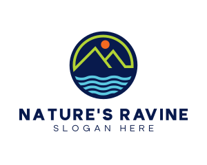 Ravine - Mountain Coastal River logo design