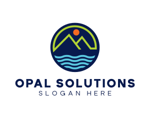 Mountain Coastal River logo design