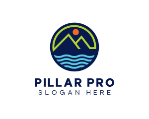 Mountain Coastal River logo design