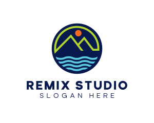 Mountain Coastal River logo design