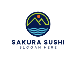 Mountain Coastal River logo design