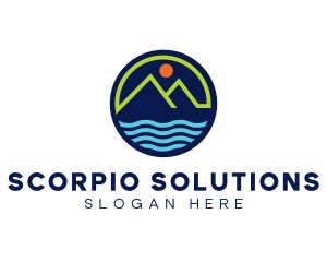 Mountain Coastal River logo design