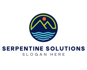 Mountain Coastal River logo design