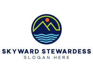 Mountain Coastal River logo design