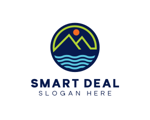 Mountain Coastal River logo design