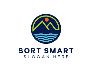 Mountain Coastal River logo design