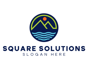 Mountain Coastal River logo design