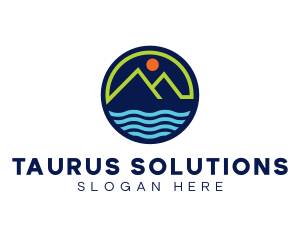 Mountain Coastal River logo design