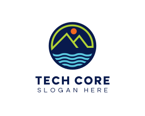 Mountain Coastal River logo design