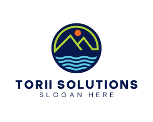 Mountain Coastal River logo design