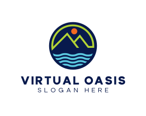 Mountain Coastal River logo design