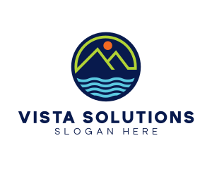 Mountain Coastal River logo design