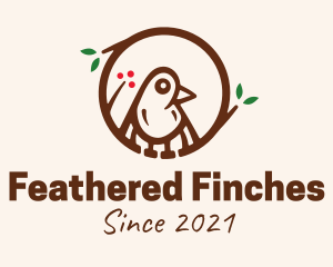 Round Branch Bird logo design