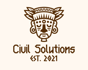 Old Mayan Warrior logo design