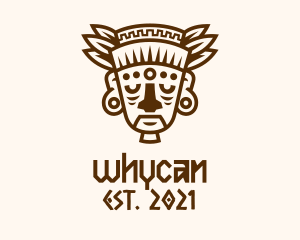 Ancient-tribe - Old Mayan Warrior logo design