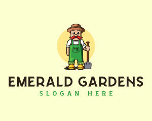 Shovel Gardening Gardener logo design