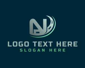 Driveway - Highway Road Letter N logo design