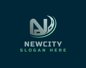 Highway Road Letter N logo design