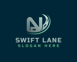 Lane - Highway Road Letter N logo design
