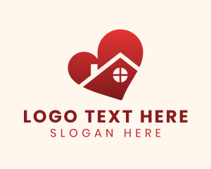 Shelter - Red Heart House logo design