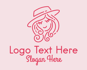 Cartoon - Pretty Hat Lady logo design