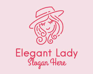 Lady - Pretty Hat Lady logo design