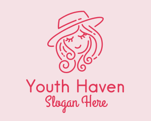 Teenager - Pretty Hat Lady logo design