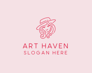 Pretty Hat Lady logo design