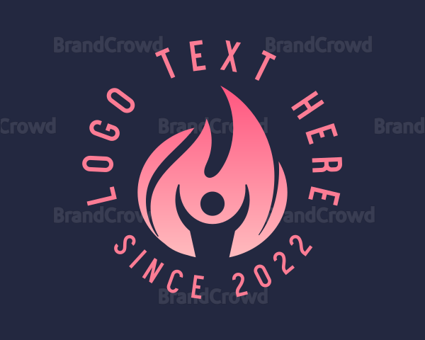 Trainer Fitness Flame Logo