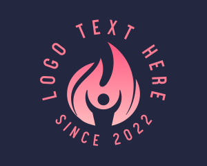 Physical Trainer - Trainer Fitness Flame logo design