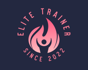 Trainer Fitness Flame logo design