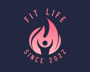 Trainer Fitness Flame logo design