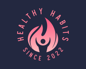 Trainer Fitness Flame logo design