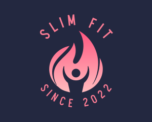 Slim - Trainer Fitness Flame logo design