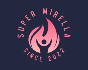 Trainer Fitness Flame logo design