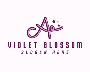 Purple And Pink - Star Letter A logo design